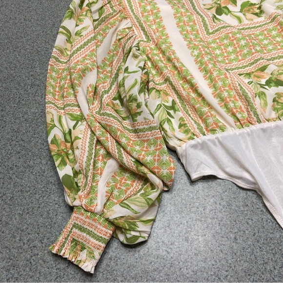 Flying Tomato Green and Orange Patterned Top - Picture 6 of 8